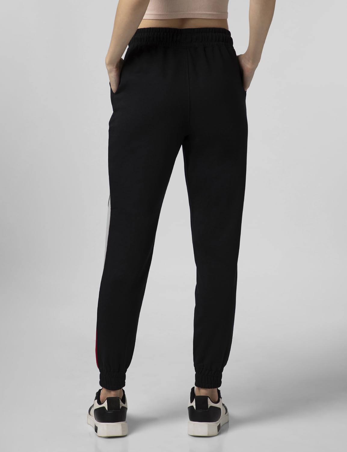 FYLTR Womens Asymmetric Colourblock Joggers with Elasticated Waistband & Contrast Drawcord