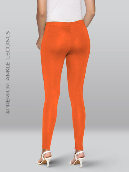 Premium Viscose Stretchable Ankle Length Leggings For Women Orange