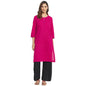 Fabindia Women Straight Style Medium Kurta Cotton_Xxl Fuchsia