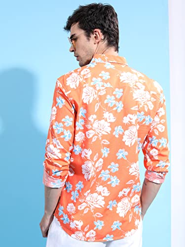 Ketch MenS Slim Fit Shirt (Khsh001366_Orange
