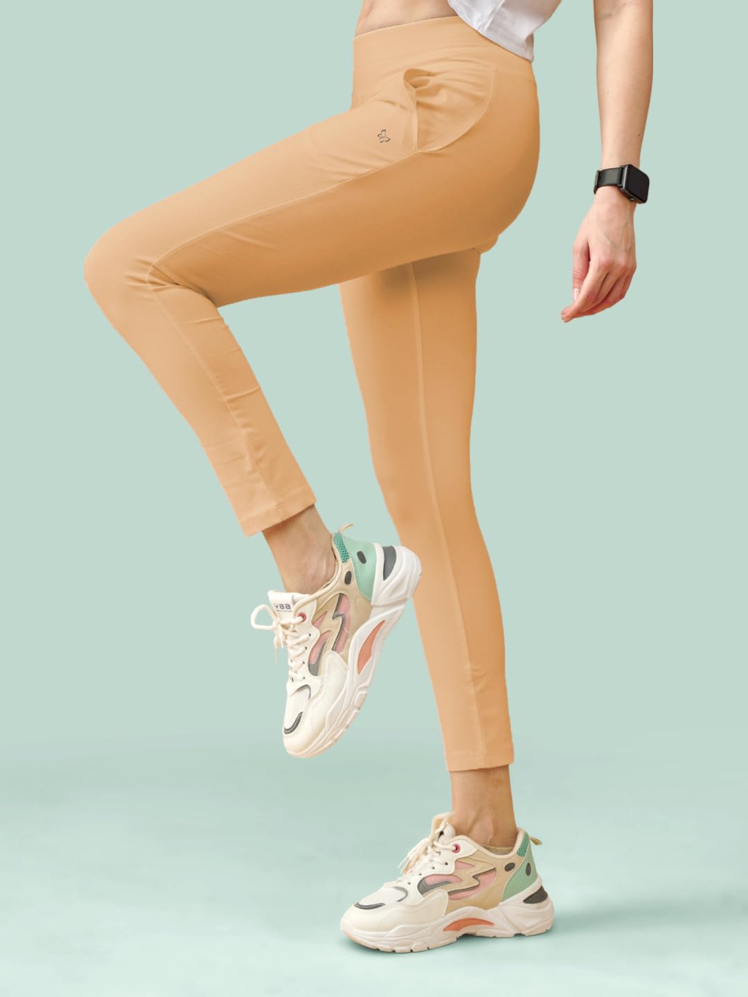 Lyra Premium Cotton Lycra High Waist Ankle Leggings For Women