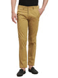 Turtle Men Cotton Stretch Dark Beige Solid Ultra Slim Fit Casual Trouser