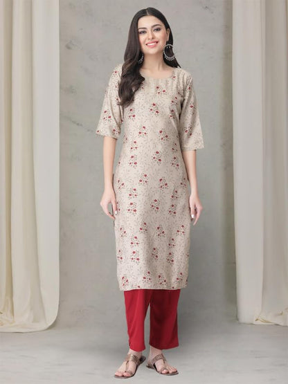 Pinkmint WomenS Crepe Kurta Pant Set Kurta Set Comfortable Set For Women