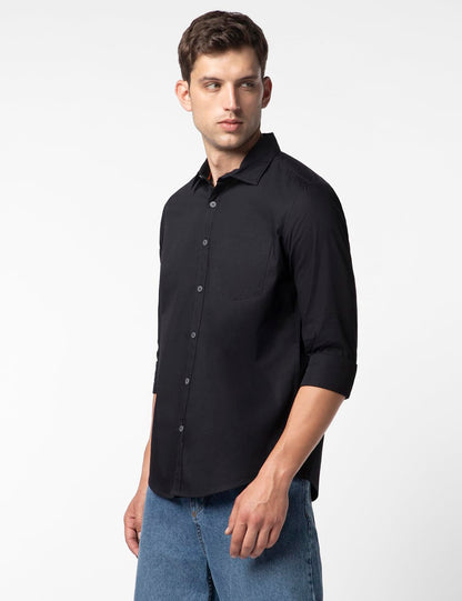 FYLTR Mens Solid 100% Cotton Casual Full Sleeves Shirt with Pocket