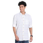 Turtle Men Khadi White Checkered Slim Fit Full Sleeve Casual Shirt