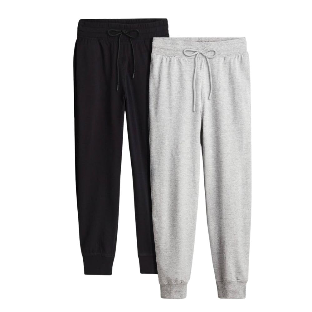 Nobero MenS Regular Sweatpants (1M-Bwjg-R0136_Black | Grey Melange