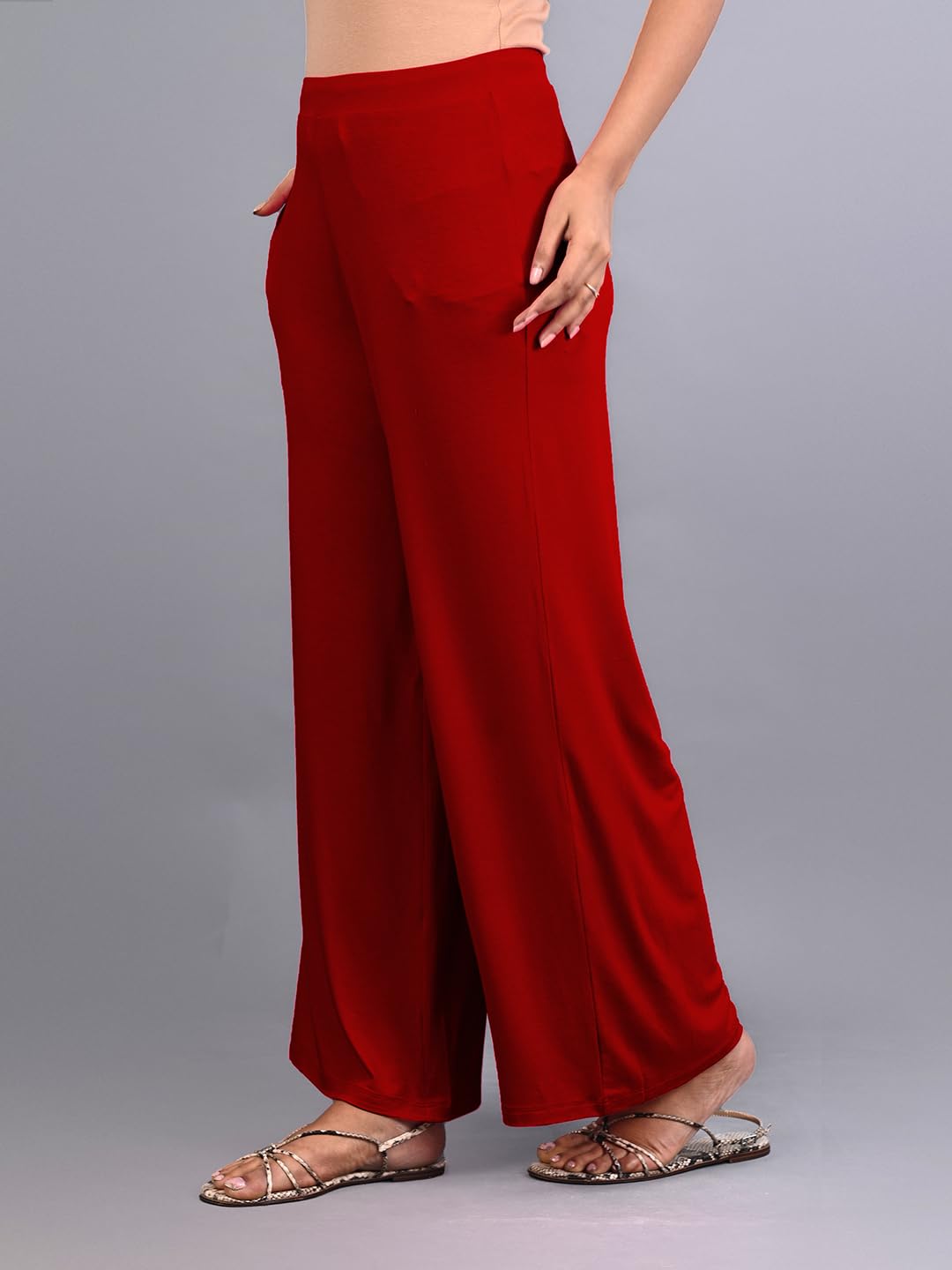 Lyra Viscose Palazzo For Women Red