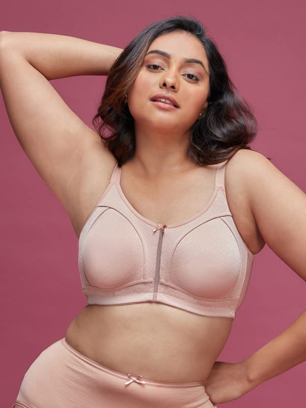 NYKD M-Frame Wireless Bra- Full Coverage Padded Bra, Extra Layered Styled with Chevron Straps and M Fram for Ultimate Support &