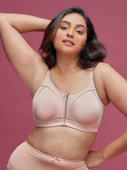NYKD M-Frame Wireless Bra- Full Coverage Padded Bra, Extra Layered Styled with Chevron Straps and M Fram for Ultimate Support &
