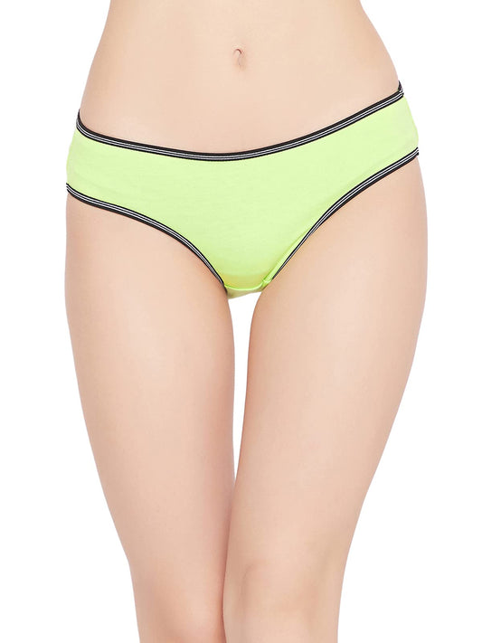 Clovia Womens Cotton Bikini Panty (PN3467X11S_Green_S)