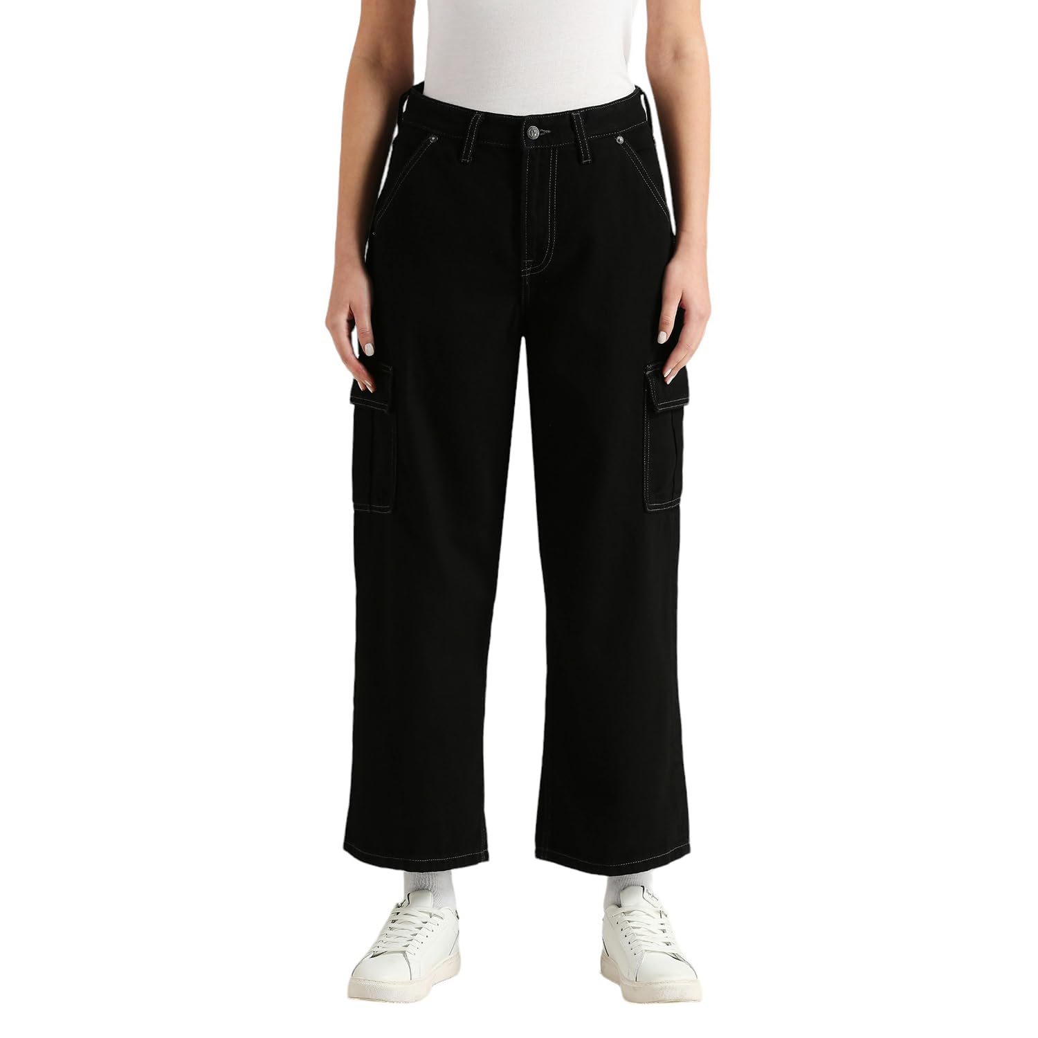 Pepe Jeans WomenS High Rise Straight Fit Jeans Black