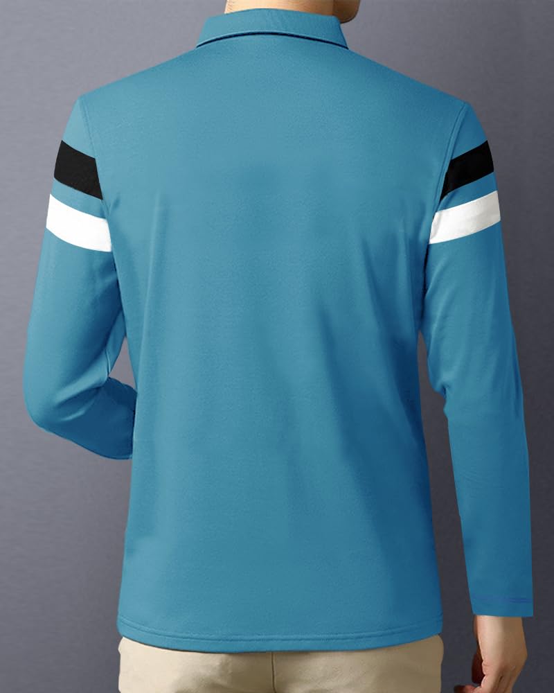 Noble Monk MenS Regular Fit Polo T Shirt |Full Sleeves |Collar Tshirts | Casual T-Shirt For Men