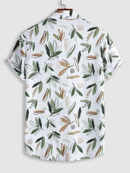 OM SAI LATEST CREATION Shirt for Men || Rayon Shirts for Men || Tropical Leaf Printed Short Sleeve & Spread Collar Shirts for Bo