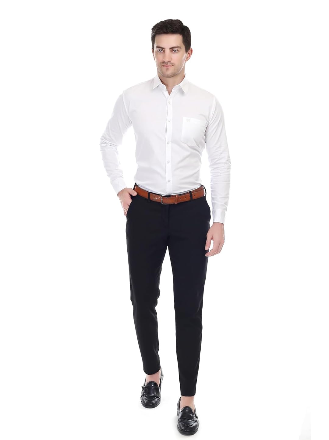 Xjarvis Ozark Cotton Solid Slim Fit Casual Shirt For Men With Pocket & Long Sleeve Button Down Shirt Collared Casual Formal Shir