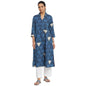 Fabindia Women Printed Straight Long Kurta Cotton_Blue