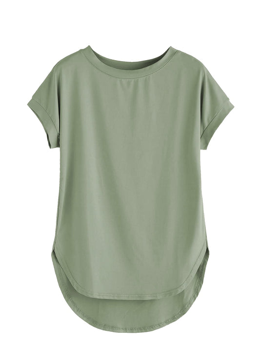 Fabricorn Womens Solid Regular Fit T-Shirt (GT01_UpDown4_P_Sage Green