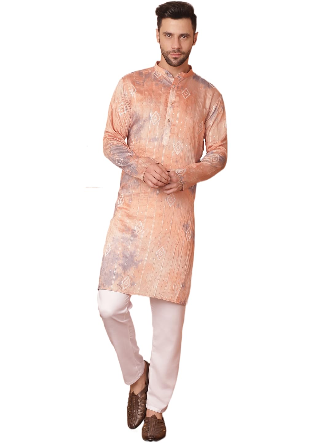 Jompers Mens Tie Dye Printed Kurta Pyjama Set