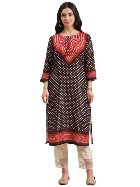 Varanga Women's Silk Solid Regular Kurta