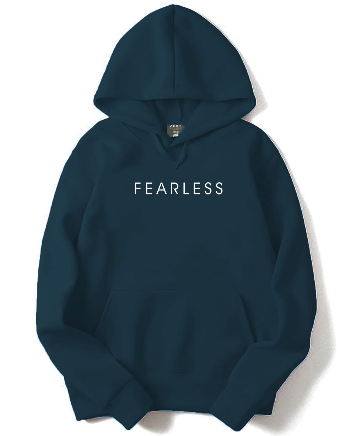 ADRO Men's Cotton Neck Hooded Sweatshirt (H22-M-FRL-SB_Teal)