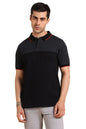 Dennis Lingo MenS Slim Fit Black Colorblocked Polo T-Shirt