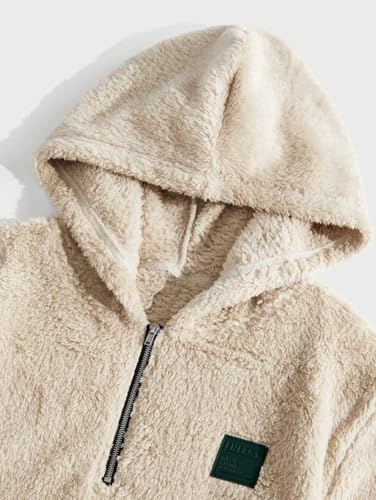 TAGAS Unisex Fleece Hoodie  Ultra Soft Sherpa Pullover with Half-Zip & Kangaroo Pocket Sweatshirt Hoodie