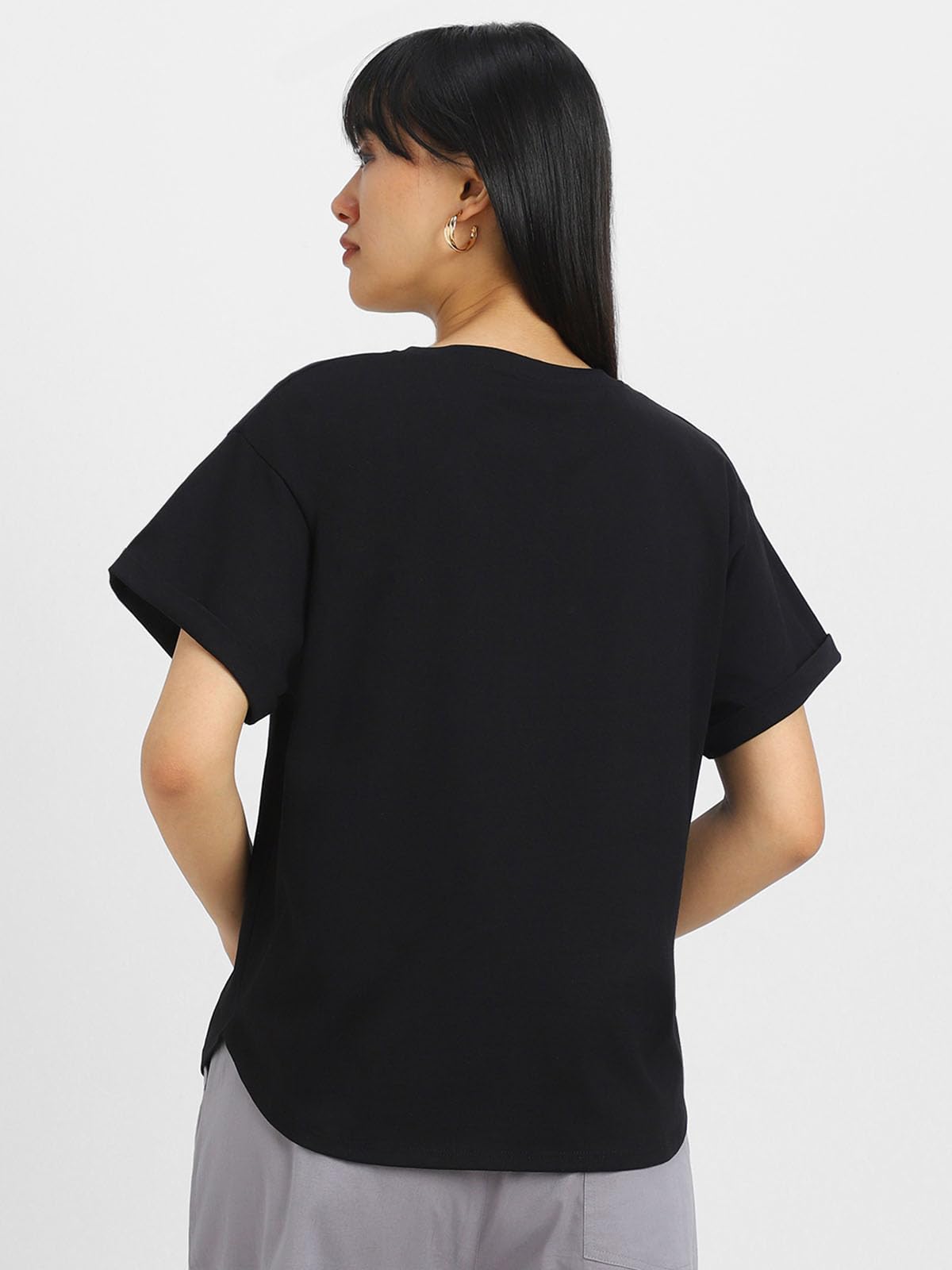 Juneberry Pure 100% Cotton Oversized Loose Baggy Fit Round Neck With Drop Shoulder Half Sleeves Boyfriend T-Shirt Combo For Wome