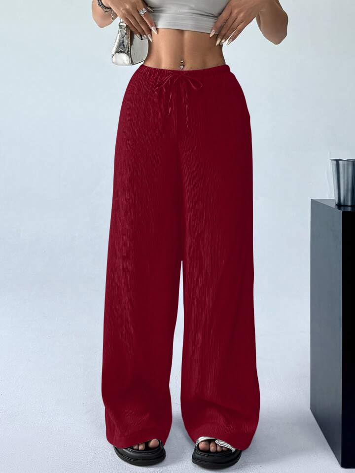 Greciilooks WomenS Loose High Rise Trouser | High-Waist Korean Pants | Formal Track Pant | Cargo Style Baggy Trendy