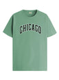 ADRO Mens T Shirt Urban Style Tshirt Printed with Chicago Design Cotton & Eye Catching Print Stylish T-Shirt for Men Pista Tshir