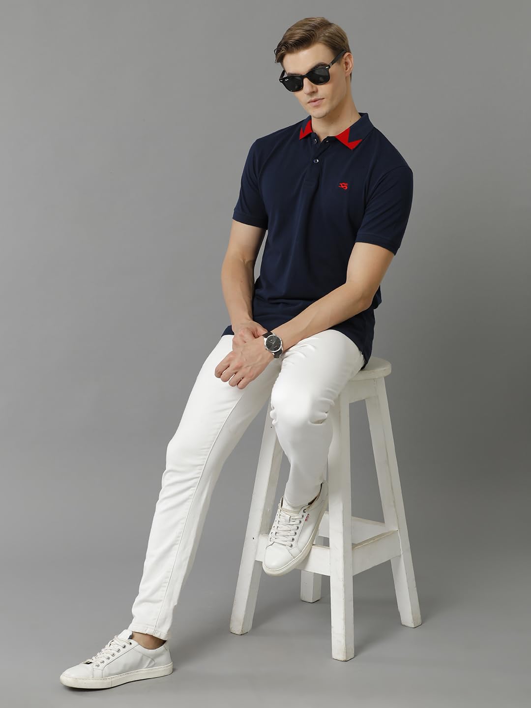 ADRO Premium Cotton Polo for Men (PN23-H-PLN-NB_Navy)