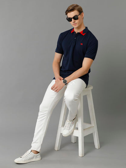 ADRO Premium Cotton Polo for Men (PN23-H-PLN-NB_Navy)