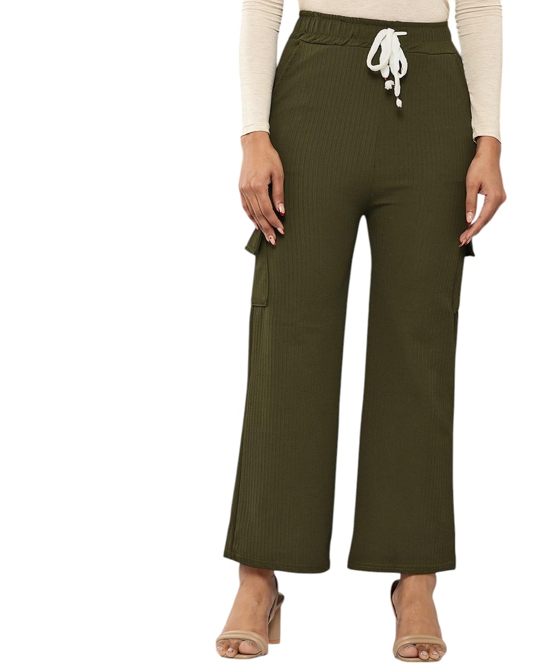 Aarika Girls Casual Mehndi Colour Solid Nylon Pant-(12-15 Years)-(PANT-KG-07-MEHNDI-L)
