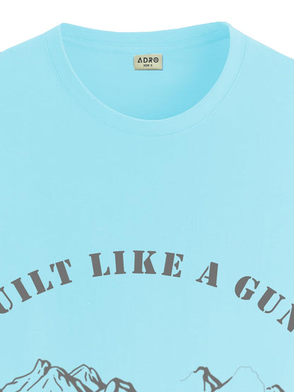 ADRO Men's Royal Bike Design Printed 100% Cotton T-Shirt - Regular Fit, Printed T-Shirts for Men (RN24-RYL-MI_Mint)