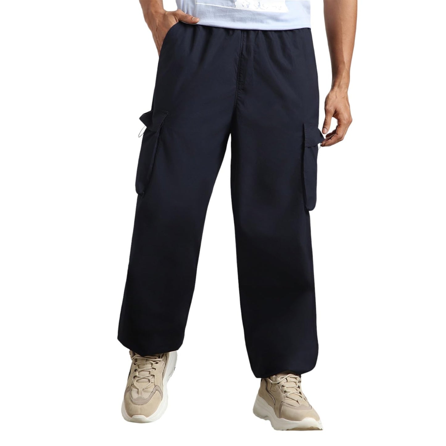 Nobero MenS Loose Sweatpants (1M-Bwjg-R0133_Navy Blue