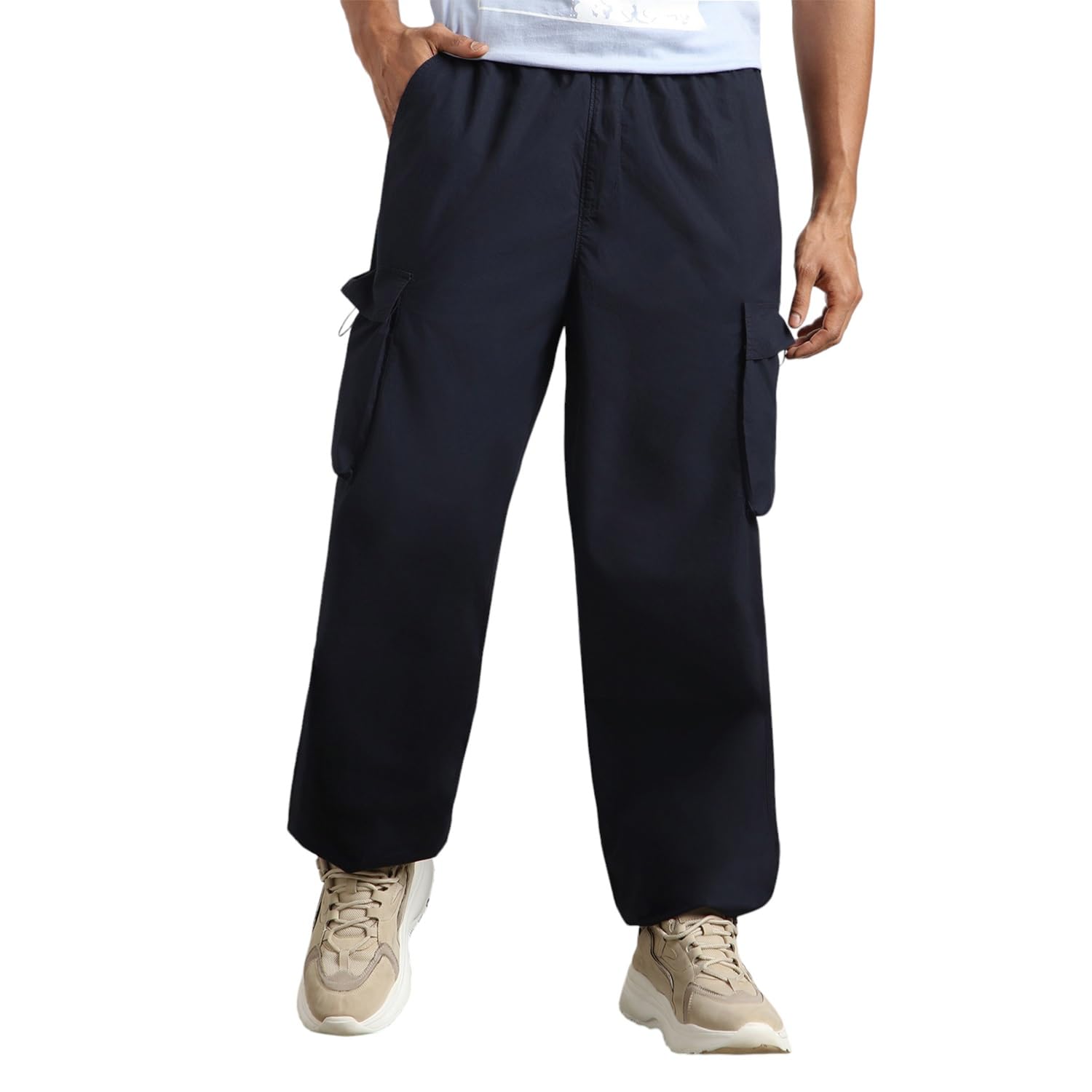 Nobero MenS Loose Sweatpants (1M-Bwjg-R0133_Navy Blue