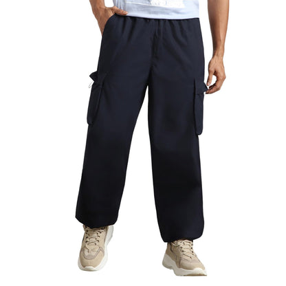 Nobero MenS Loose Sweatpants (1M-Bwjg-R0133_Navy Blue