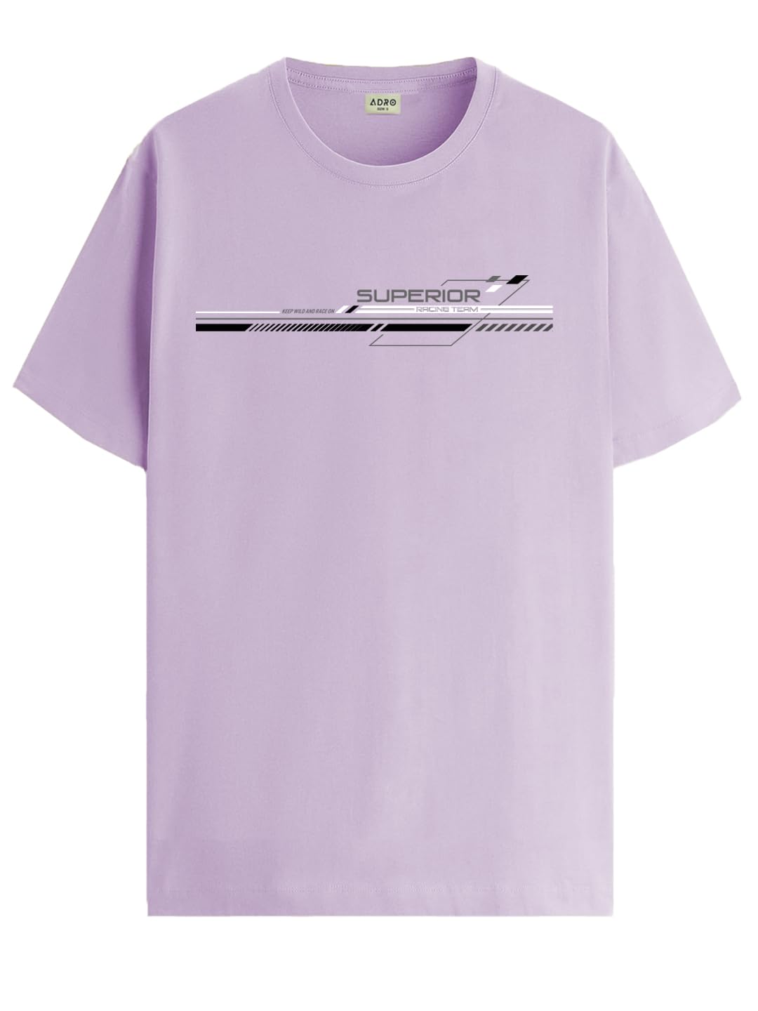 ADRO Men's Graphic Printed 100% Cotton T-Shirt - Regular Fit, Printed T-Shirts for Men (RN24-RAC-PU_Purple)