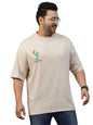 Veirdo Mens 100% Cotton Oversized Fit with Drop Shoulders Pocket Graphic Printed Designs Plus Size T-Shirt