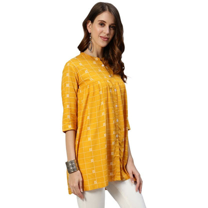 anubhutee Women's Rayon Printed A-Line Kurti
