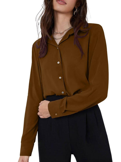 Greciilooks WomenS Regular Fit Western Shirt (Gl-W1894_Brown