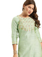 Varanga WomenS Sea Green Floral Embroidered Kurta  Ethnic, Stylish & Comfortable - Perfect For Casual & Formal Occasions (Mediu