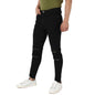 Campus Sutra Mens Black Zip Detail Slim Fit Denim Jeans | Stretchable Cotton Mid-Rise Denim Jeans Crafted with Comfort Fit and