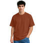 Nobero MenS Oversized Fit T-Shirt (1M-Twts-R0039_Rust Orange