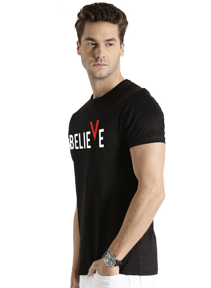 ADRO Men's Believe Design Printed T-Shirt (S)