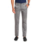 Turtle Men Ultra Slim Fit Grey Flat Front Checkered Cotton Stretch Casual Trouser