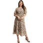 Preneum WomenS Maxi Fit & Flare Print Georgette Regular Sleeves Casual |Summer |Latest Style |Festival & Occasion Maxi Gown(Max
