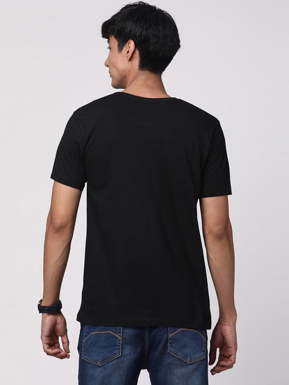 ADRO Men's Biker Design Printed 100% Cotton T-Shirt - Regular Fit, Printed T-Shirts for Men (RN24-KTM-BL_Black)