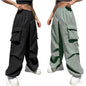 Greciilooks Cotton Solid Side Pockets Parachute Cargo Pant For Women