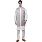 Jompers Mens Solid Kurta Pyjama Set With Woven Design Waistcoat Jacket