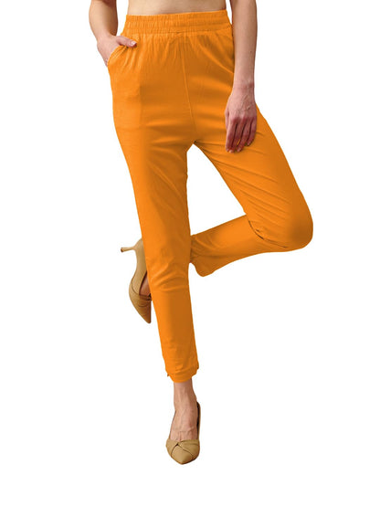 Lyra Cotton Pant For Women  Stylish & Comfortable Slub Cotton Blend With Lycra | Plus Fit | Cross Pocket Design | Color Lock Tec