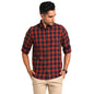 Turtle Men 100% Cotton Slim Fit Casual Check Red Shirt